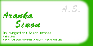aranka simon business card